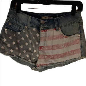 Refuge Women's Star and Stripe Jean Shorts